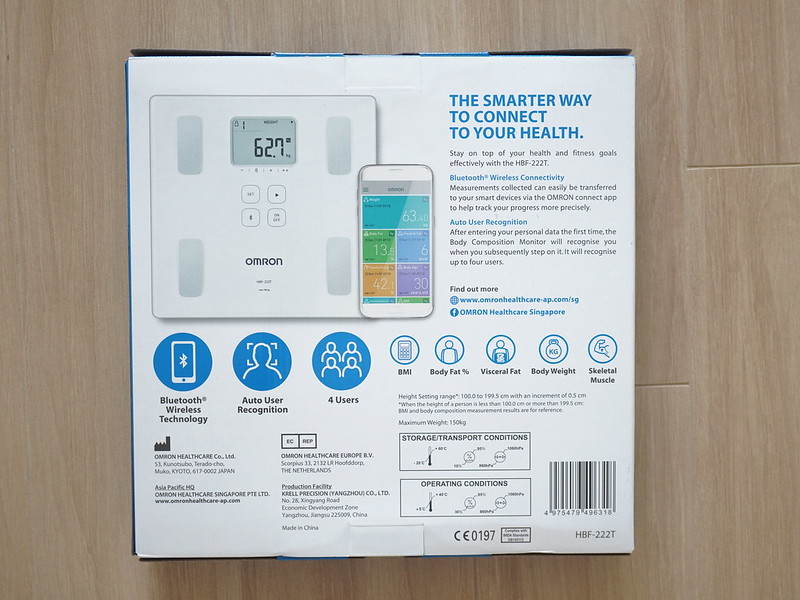 Omron Body Composition Monitor (HBF-222T) - Box Back