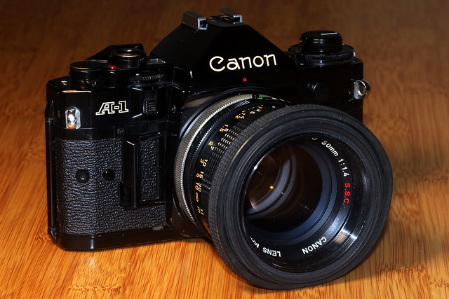 Canon A-1 and FD 50mm 1:1.4 S.S.C.