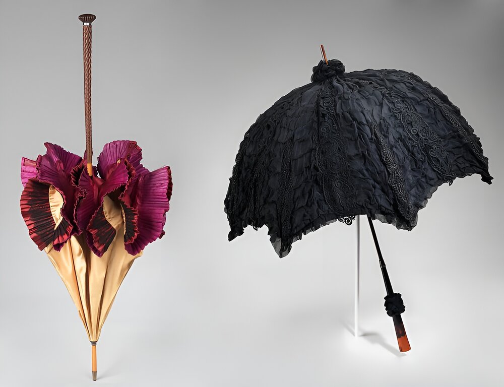 1895 - 1900 parasols. Silk, wood, metal, tortoiseshell.metmuseum