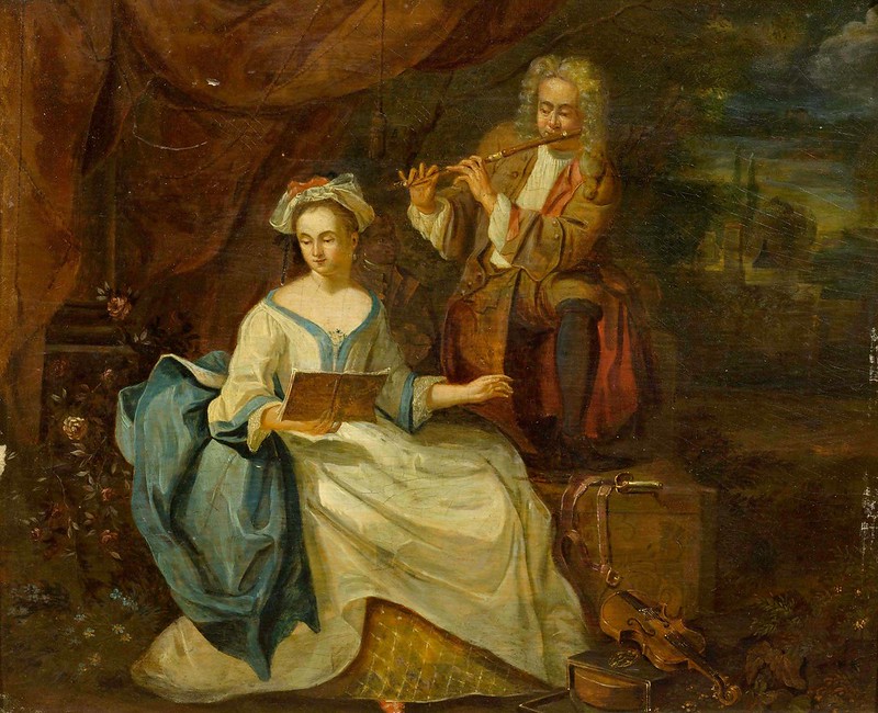 Circle of Nicolas Lancret (1690-1743) - A couple playing music