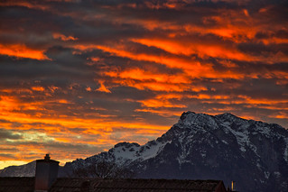 Sunrise over Freilassing and the Untersberg
