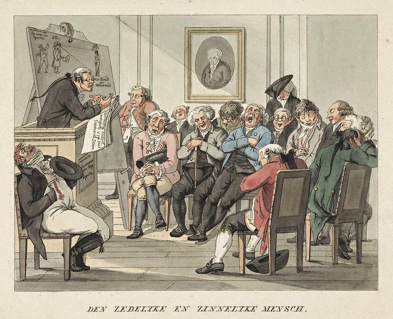 Jacob Ernst Marcus (1774-1826) - Wijsgeer houdt een redevoering voor een slapend publiek