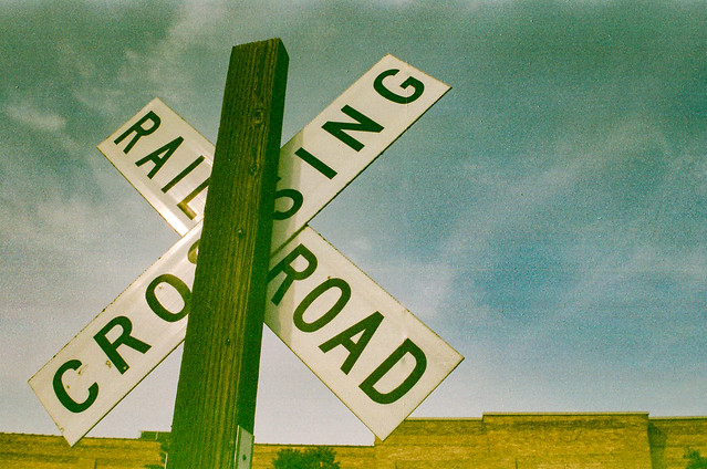 Railroad crossing, Madison [scanned] - September 2023