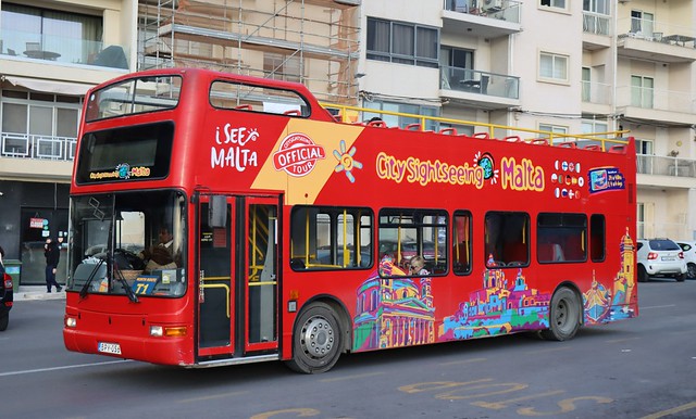 Oasis Tours, CitySightseeing Malta BPY 056 in Sliema working a T1 North Route service.