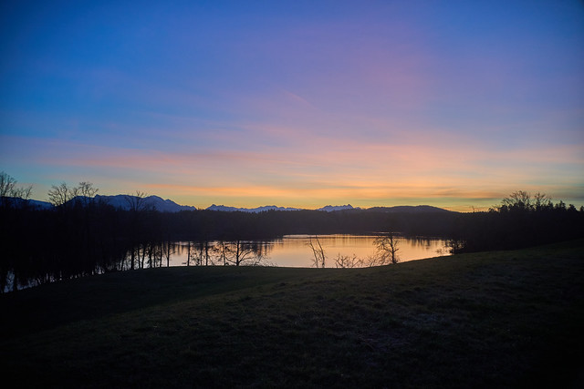 Sunset at the lake of Langbürgen