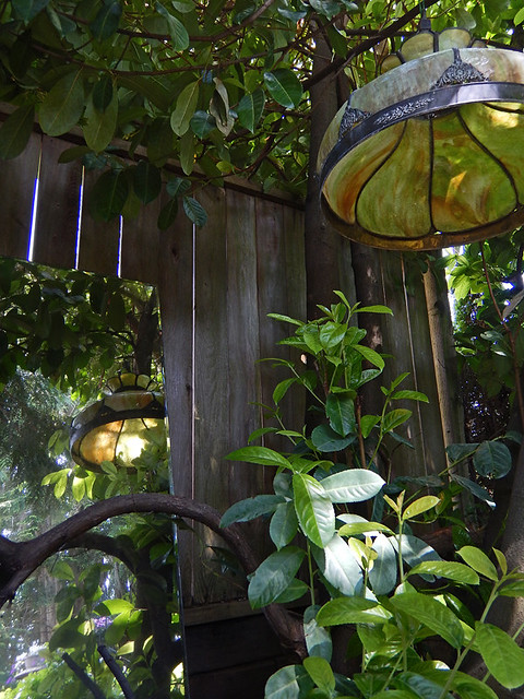 chandeliers in an Art in the Garden exhibit in North Vancouver