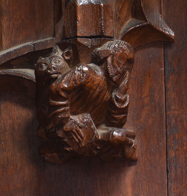 Chester, Ches., cathedral, choir, stalls, north side, corbel 17