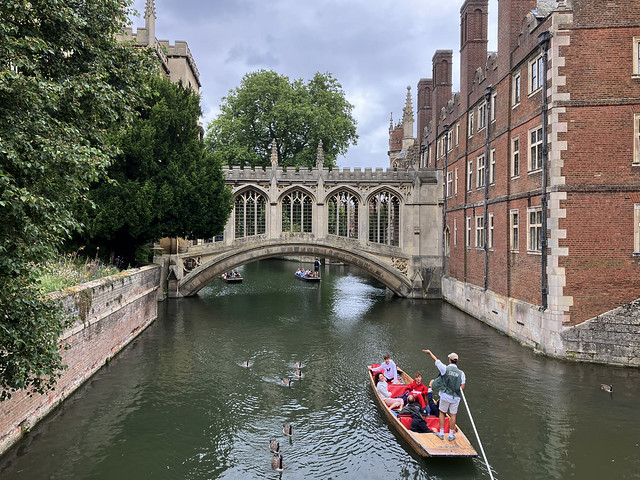 The Bridge of Sighs from the Kitchen Bridge, St John's College, Cambridge, 29th August 2023