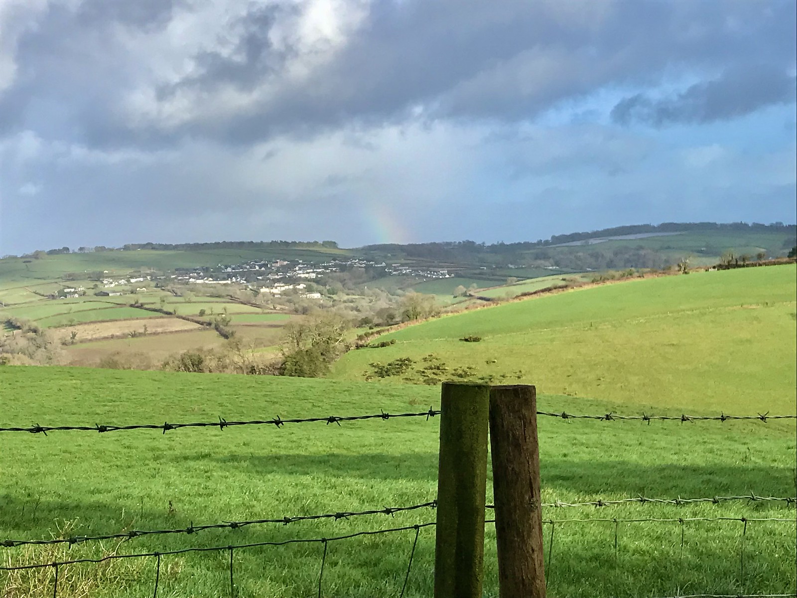 Views,  during a cloud break, to Blackawton