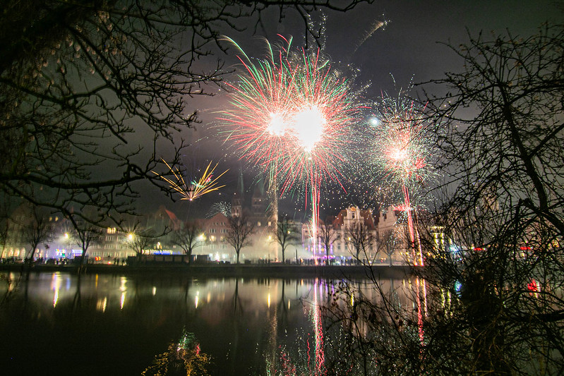 Feuerwerk über Lübeck