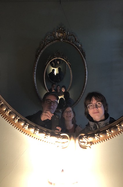 Infinity mirrors, hallway in the Flavel House, Astoria Oregon.  December 29 2023.
