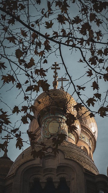 Domes of St Nicholas Church, Bucharest, Romania.