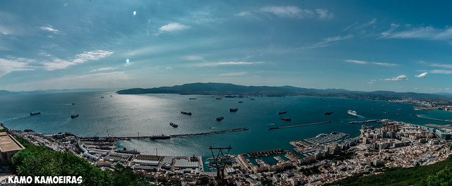 panoramica bahia de gibraltar, desde el peñon