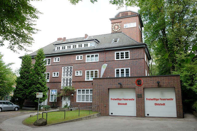 4066 Ehemaliges Rathaus Hamburg Ohlstedt - erbaut 1928, Architekt Baurat Völker - auch Sitz der Feuerwehr und Sparkasse.