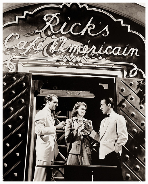 “Rick’s Café Américain” in the Warner Bros. classic film “Casablanca” (1942). Press photo.