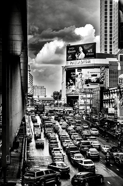 The busy streets of Bangkok Thailand