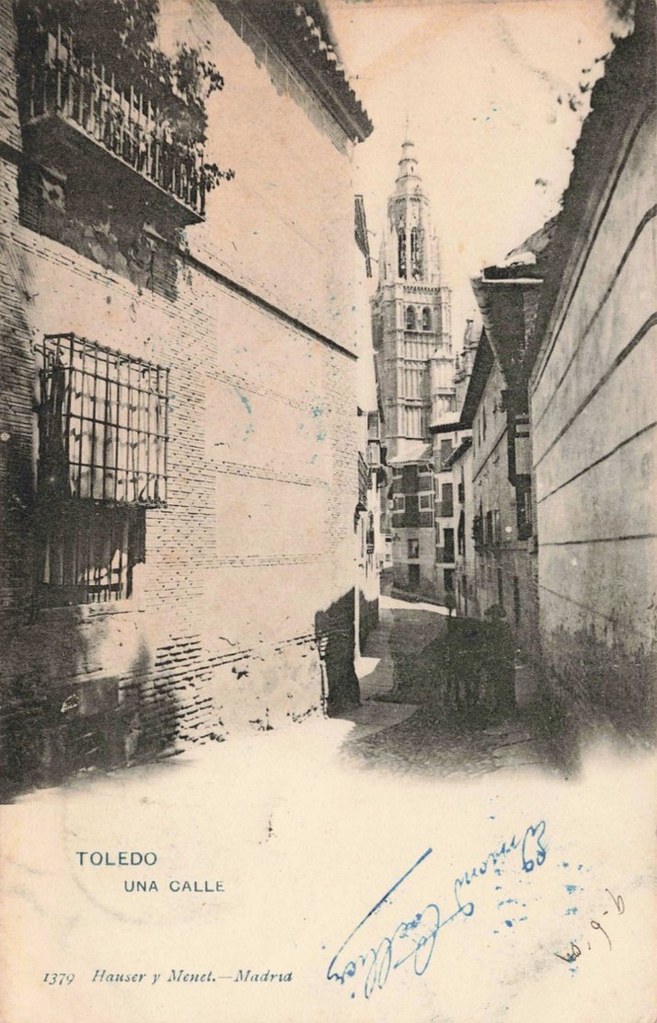 Catedral vista desde la calle Santa Isabel  a finales del siglo XIX. Postal de Hauser y Menet.