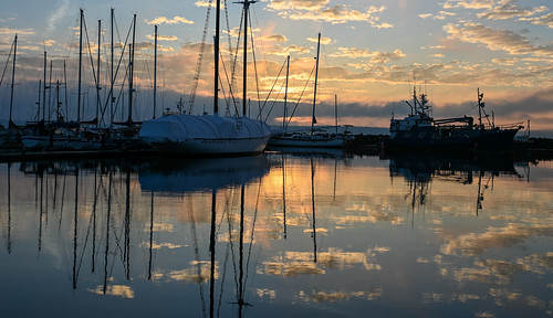clouds harbor landscape nikon ocean porttownsend reflections sailboat sailboats seascape sky sunrise water