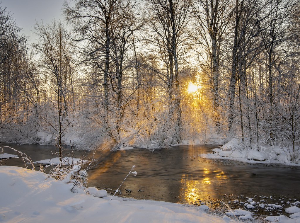 Frost, Sun and river