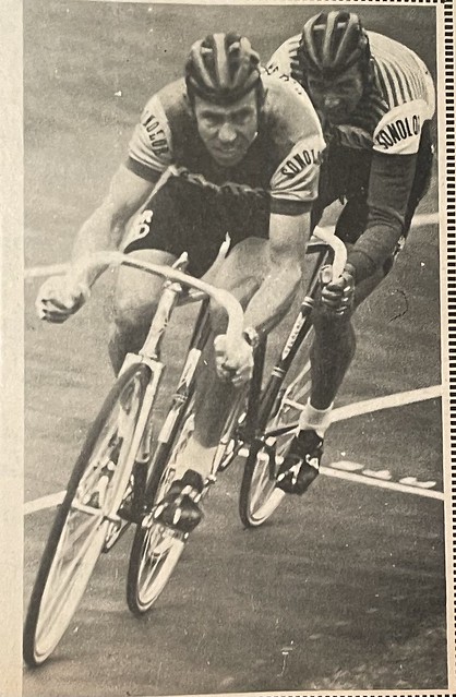 Barry Hoban and Belgian teammate Harry Jansen at Herne Hill (1971)