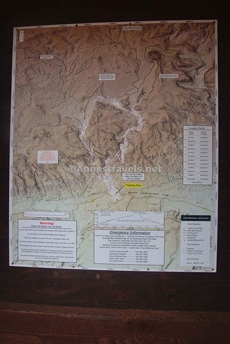 Map of the Little Wildhorse Canyon & Bell Canyon Loop at the trailhead.  San Rafael Swell, Utah