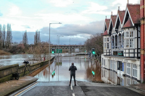 Worcester - viewing the floods - January 2024