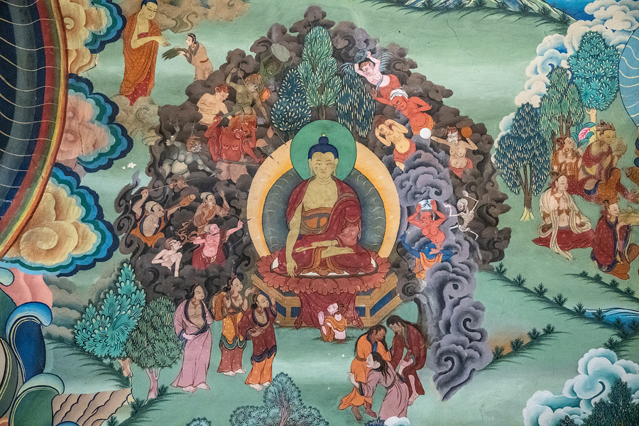 Жизнь и учение Будды, фрески монастыря Хемис