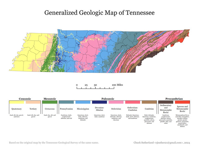 Generalized Geologic Map of Tennessee