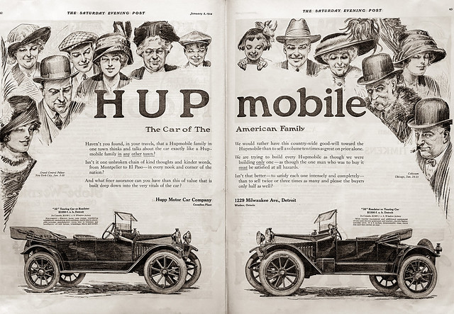 Hupmobile double-page ad in 