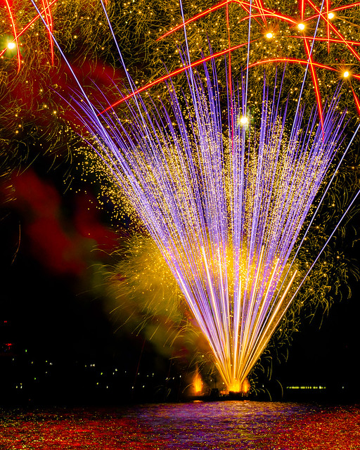 New Year's Eve 2023 fireworks at Lake Burley Griffin in Canberra, Australia