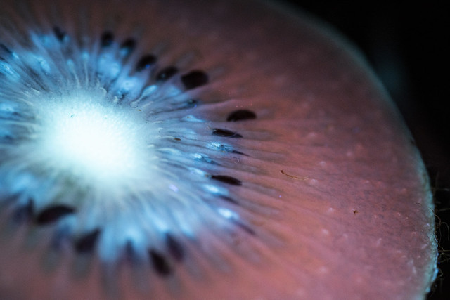 UV glow from a Kiwi Fruit