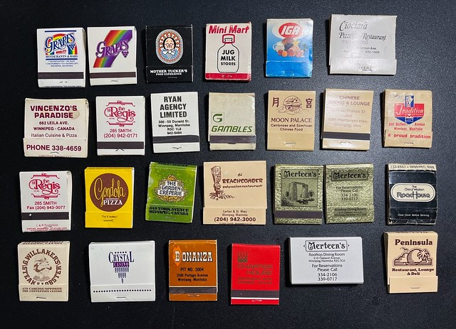 Pic of some vintage Winnipeg matchbook covers.