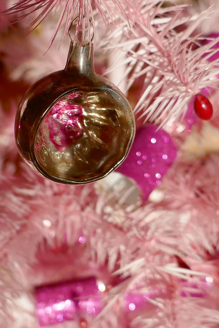 christmas decorations pink feather tree