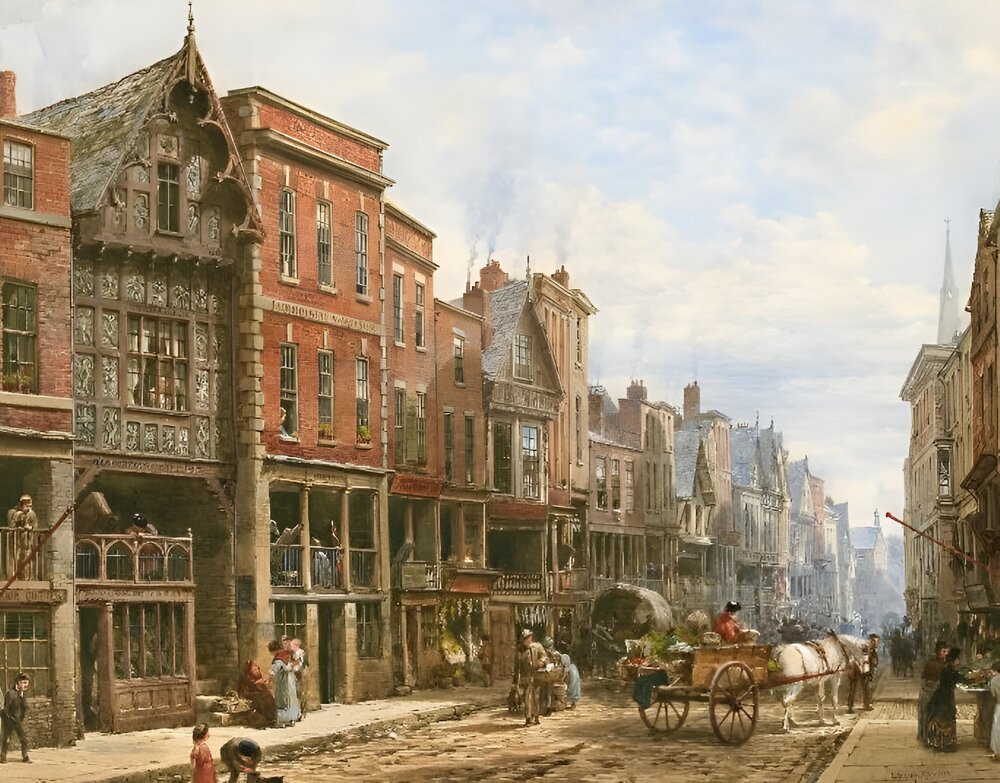 Watergate Street, Chester by Louise Rayner, c,1870-1880
