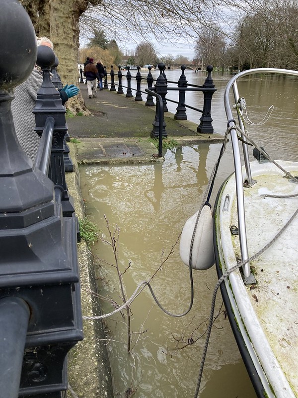 St Helen’s Wharf, the Thames reaching an inch or two below the sidewalk embankment