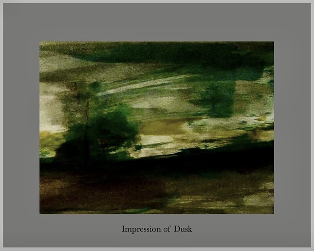 Impression of Dusk in a Landscape, ink brushwork on 200gsm smooth card by jmsw.