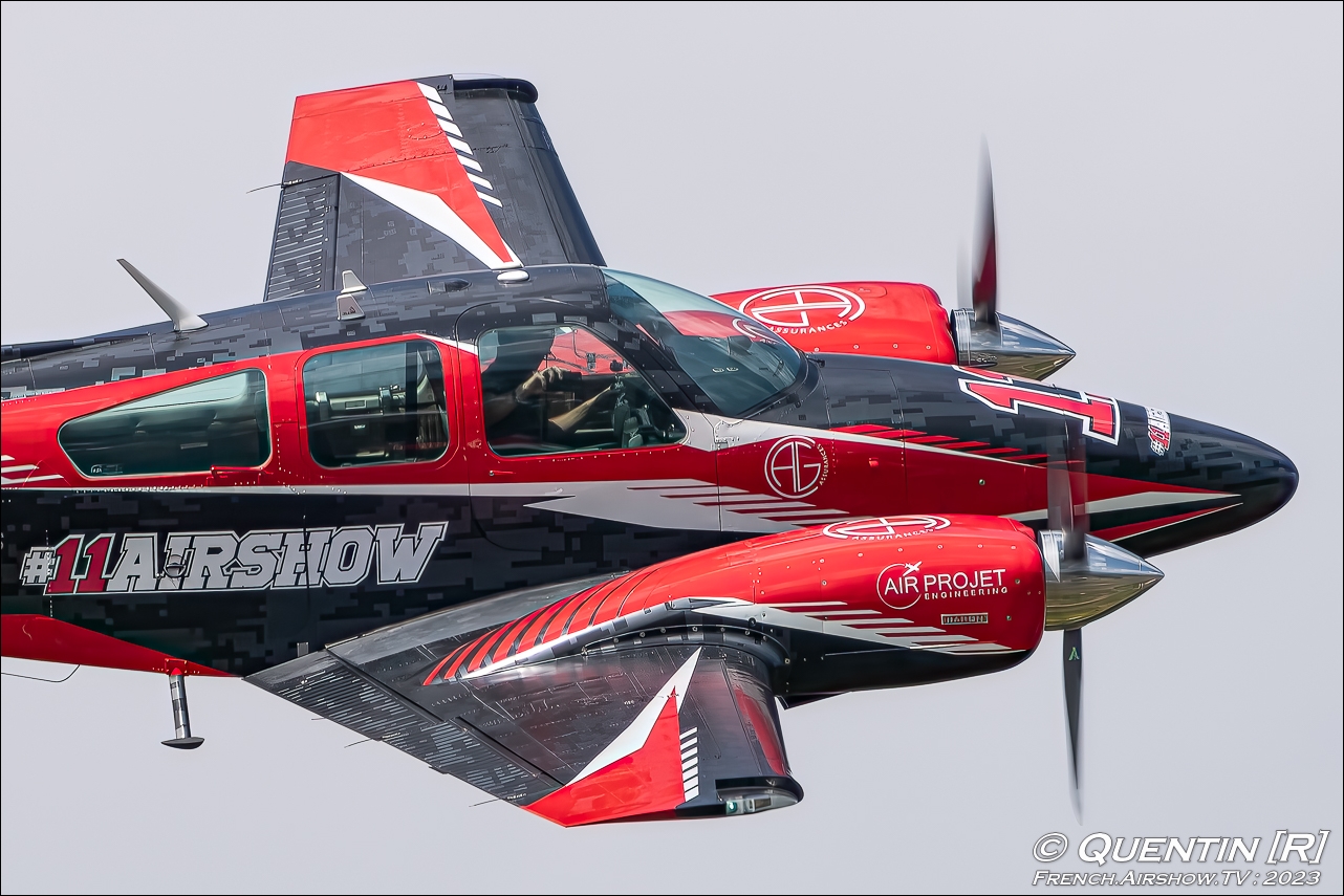 Baron 55 F-HMKM #11airshow Aerofestival Villeneuve sur Lot 2023 airshow photography canon france