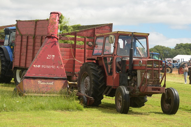 Massey Ferguson 168 Tractor with a JF FH1450 Single Chop Silage Harvester with a Silage Trailer