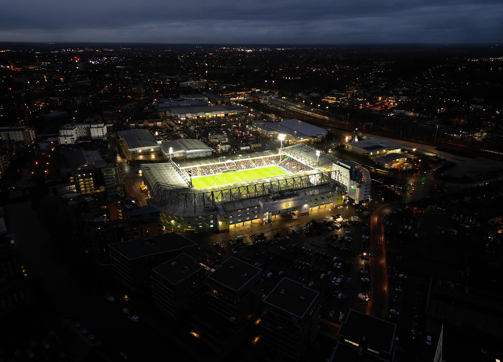 Norwich City Football Club - aerial image of Carrow Road Stadium