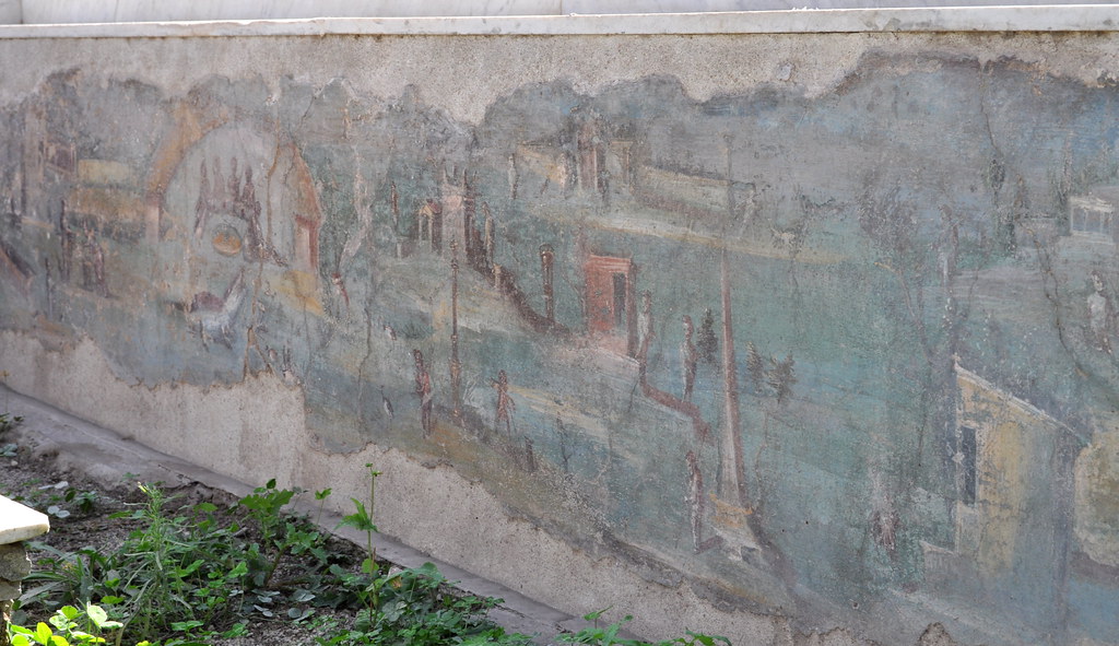 Triclinium d'été, maison de l'éphèbe, Ier siècle après JC, région I, Pompéi, Campanie, Italie.