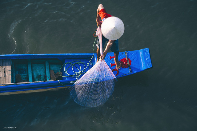 Fishing in Mekong delta, Vietnam