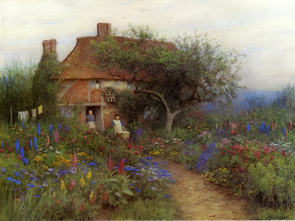 A Cottage near Brook, Witley, Surrey by Helen Allingham