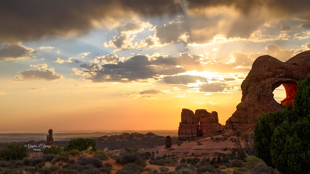 Sun Setting on Arches