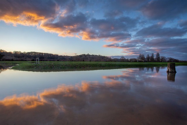 Weir Fields Sunrise Reflection