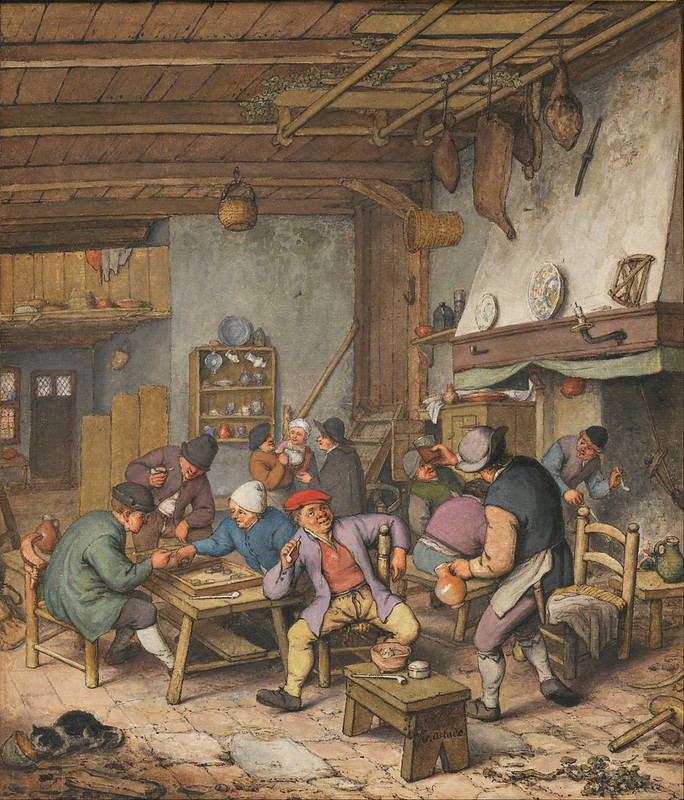 Adriaen van Ostade (1610-1685) - Room in an Inn with Peasants