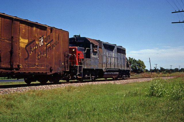 Southern Pacific GP-35 6614, Dodd City Texas.  August 22 1979.