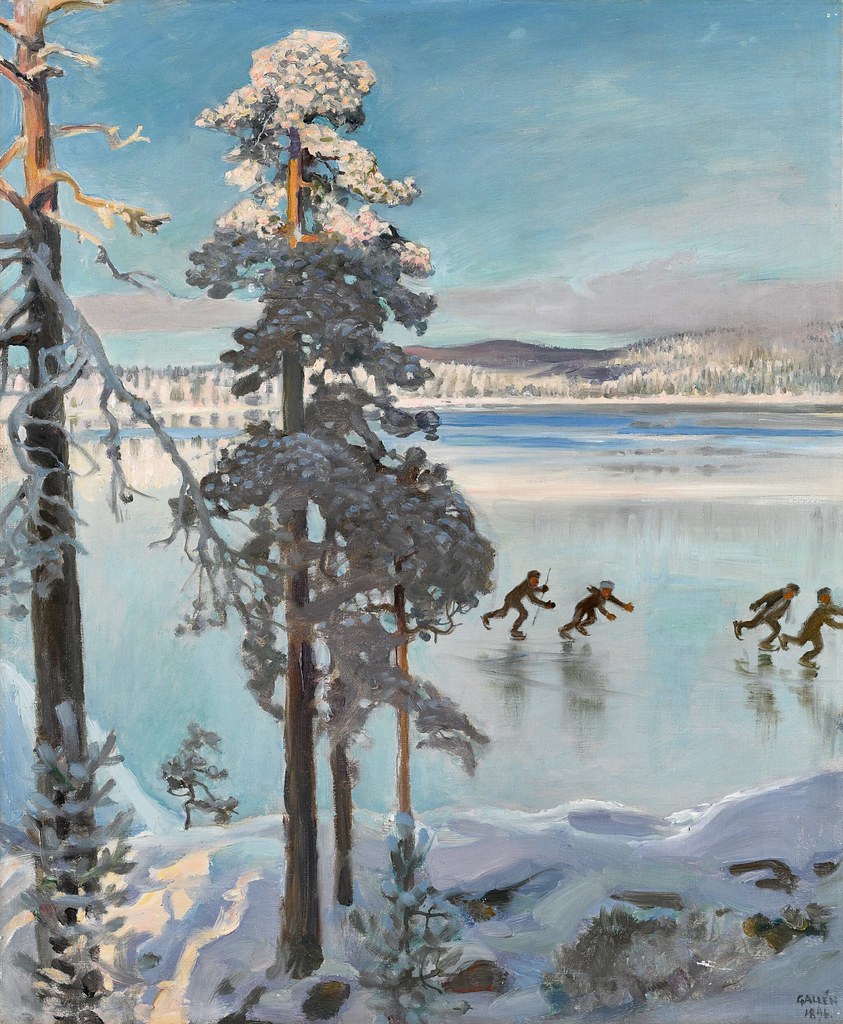 Akseli Gallen-Kallela «Skaters on Lake Ruovesi», 1896