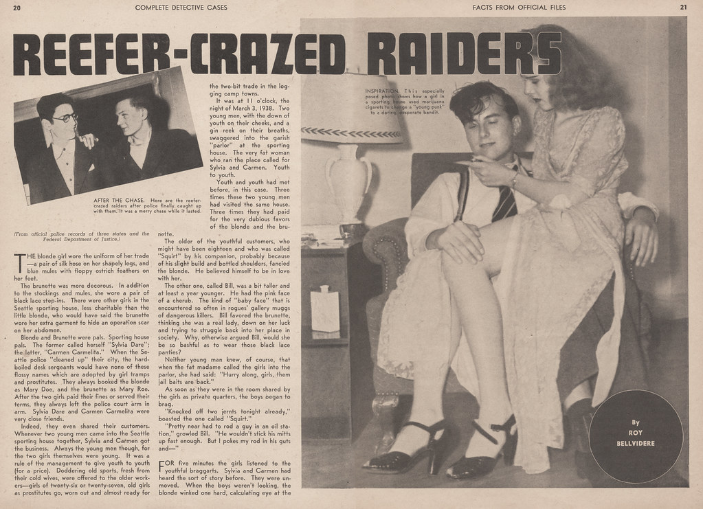 Complete Detective Cases 1939-12 splash Reefer-Crazed Raiders
