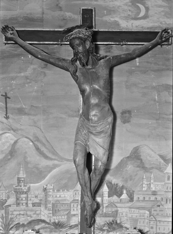 Cristo crucificado de la iglesia del Convento de San Pedro Mártir. Fotografía de Georg Weise hacia 1925 © Bildarchiv Foto Marburg