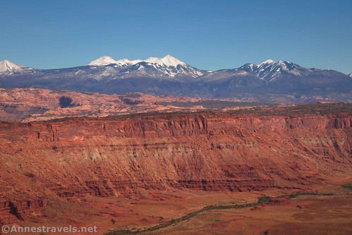 Closeup of the La Sal Mountains from Anticline Overlook, Canyon Rims Recreation Area and Bear Ears National Monument, Utah